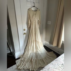 Hand- made linen gown.